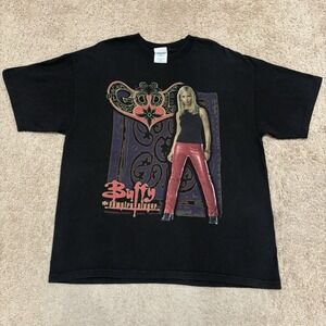 Vintage 2001 Buffy The Vampire Slayer T-Shirt Men's XL Black TV Promo Spike